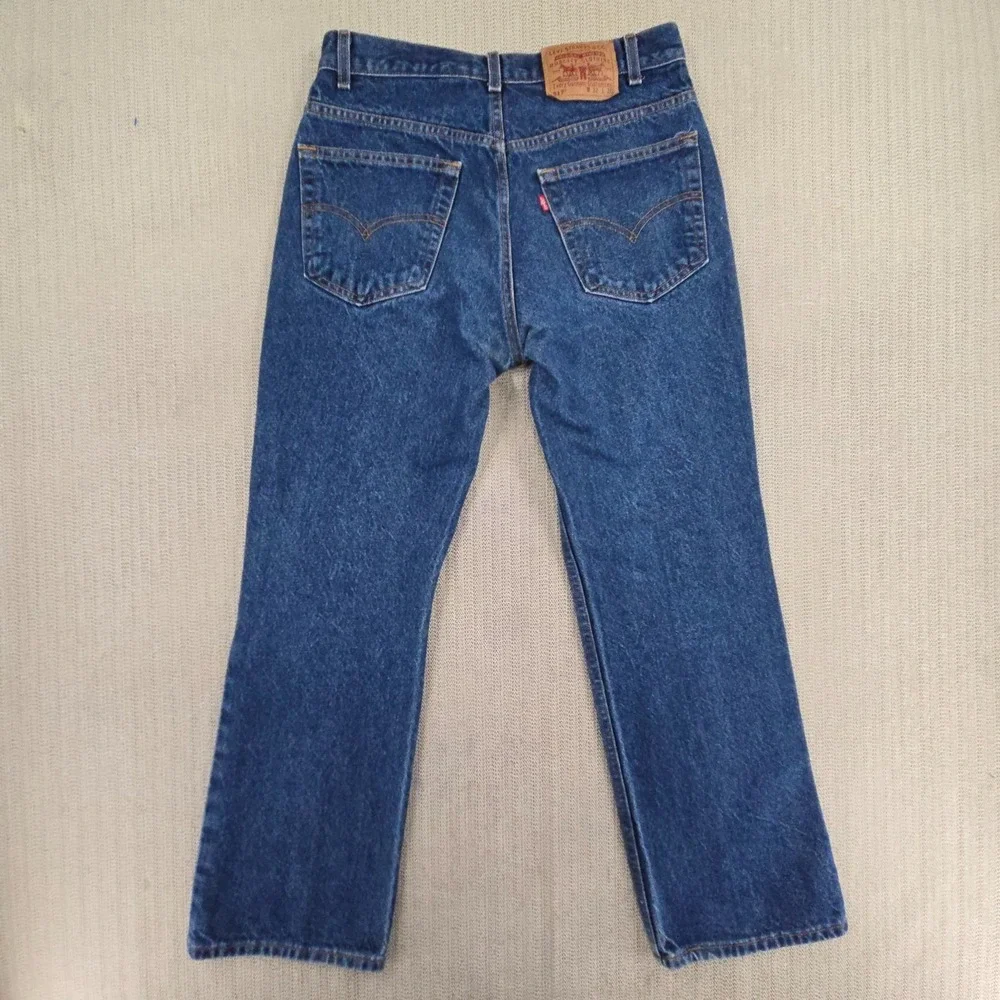 Vintage Levis 517 Jeans Mens 32x30 Dark Blue Slim Fit Bootcut Cowboy 90s Y2K